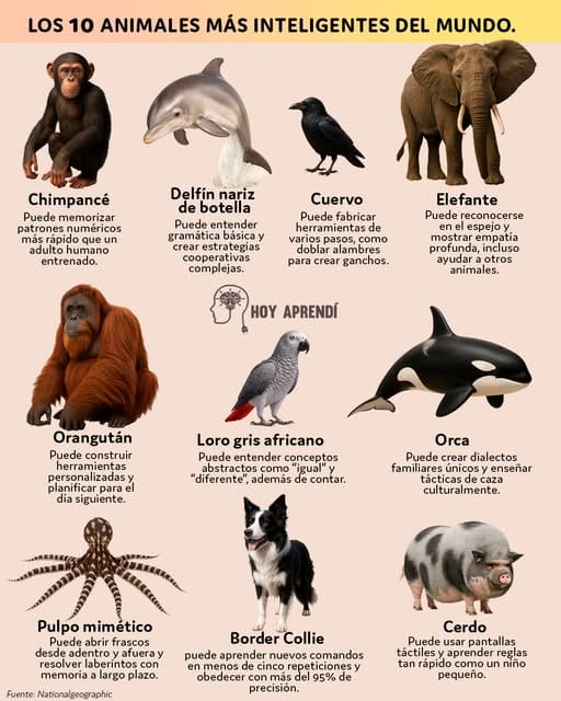 LO DIEZ ANIMALES MÁS INTELIGENTES DEL MUNDO