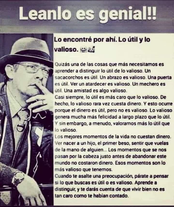 LO ÚTIL Y LO VALIOSO