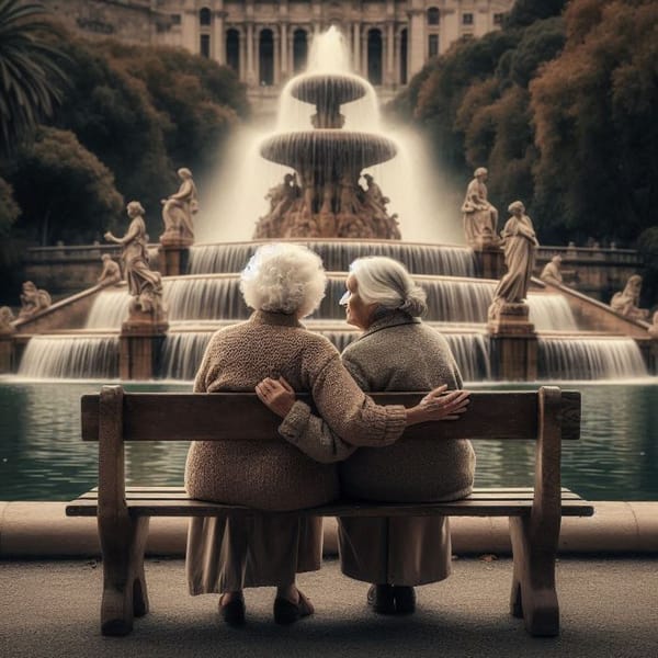 MI ABUELA Y SU AMIGA TERE ERAN FELICES  (VIVENCIAS MÍAS)