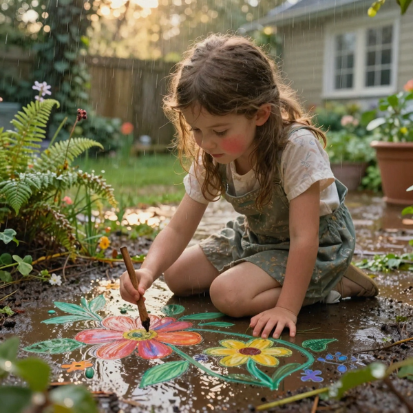 LA NIÑA QUE DIBUJABA FLORES EN LA TIERRA (MICRORRELATO)